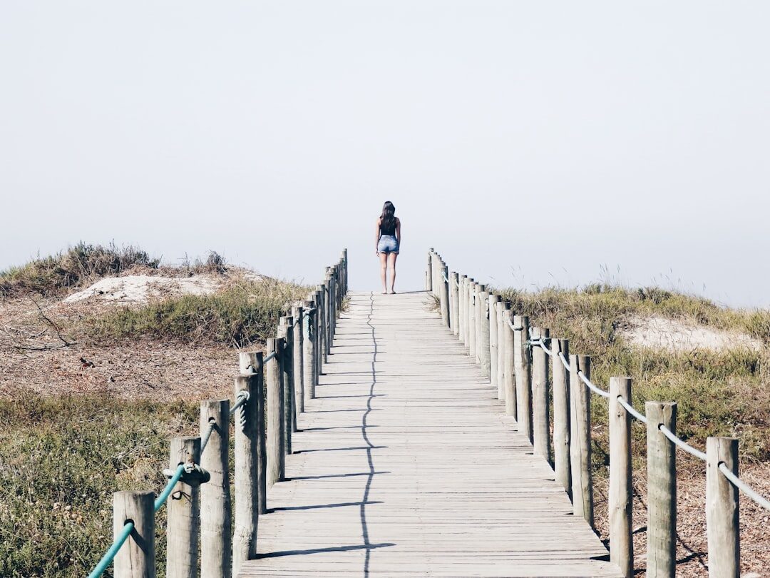 person on path of discovery